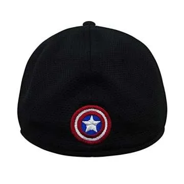 Captain America Shield Black Fitted Cap for Marvel Fans