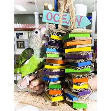 Birds LOVE Chew-Tastic Triple Tower of Shredded Fun Medium Bird Toy for African Grey Conures Sun Con...