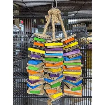 Birds LOVE Chew-Tastic Triple Tower of Shredded Fun Medium Bird Toy for African Grey Conures Sun Conures Caiques Senegals Small Cockatoos Quakers and Similar Small to Medium Sized Birds