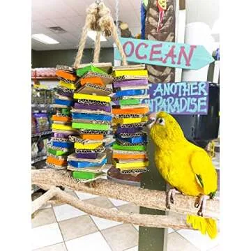 Birds LOVE Chew-Tastic Triple Tower of Shredded Fun Medium Bird Toy for African Grey Conures Sun Conures Caiques Senegals Small Cockatoos Quakers and Similar Small to Medium Sized Birds