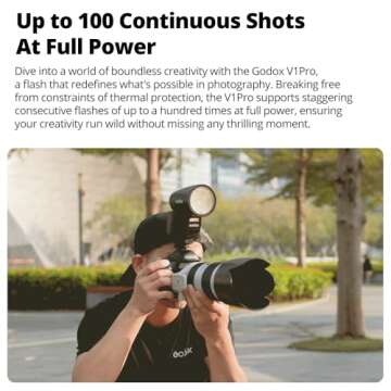 Godox V1Pro C V1Pro-C V1 PRO C USA Version TTL Round Head Camera Flash,76Ws HSS 1/8000s,Built-in Lithium Battery,LED Modeling Lamp, lnnovative External Flash SU-1 for Canon Camera (V1Pro C)