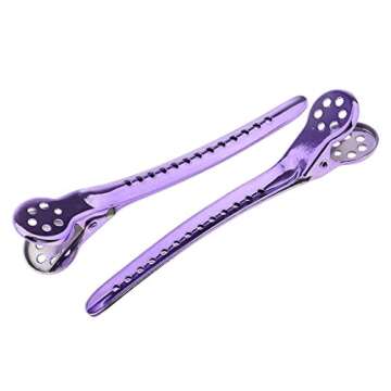12x Fashion Alligator Hair Clips Salon Barber Hairdressing Cutting Section Grip Clamps Claw Makeup Tool - Purple
