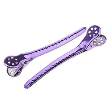 12x Fashion Alligator Hair Clips Salon Barber Hairdressing Cutting Section Grip Clamps Claw Makeup Tool - Purple