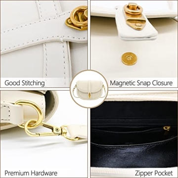 PS PETITE SIMONE Saddle Bag Small Crossbody Bags for Women Trendy Leather Purses for Women