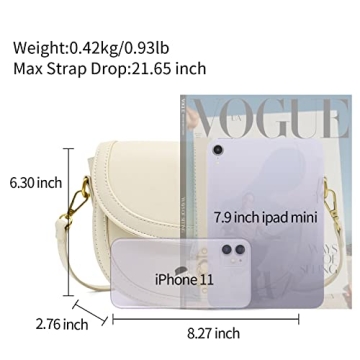 PS PETITE SIMONE Saddle Bag Small Crossbody Bags for Women Trendy Leather Purses for Women