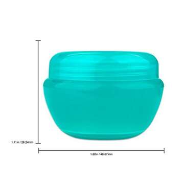Beauticom 24 Pieces 10G/10ML Teal Container Jars with Inner Liner and Lid for Scrubs, Oils, Salves, ...