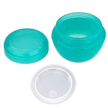 Beauticom 24 Pieces 10G/10ML Teal Container Jars with Inner Liner and Lid for Scrubs, Oils, Salves, Creams, Lotions, Makeup Cosmetics, Nail Accessories, Beauty Aids - BPA Free