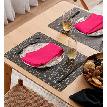 Palisa Hot Pink Cloth Napkins - 12 Reusable Cotton Dinner Napkins