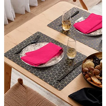 Palisa Hot Pink Cloth Napkins - 12 Reusable Cotton Dinner Napkins