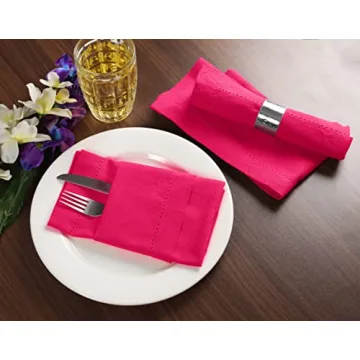 Palisa Hot Pink Cloth Napkins - 12 Reusable Cotton Dinner Napkins