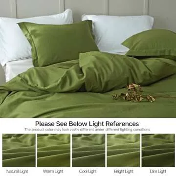 Simple&Opulence French Linen Duvet Cover Set 104"x 92"- 3 Pieces (1 Comforter Cover,2 Pillowcases)-Natural Flax Cotton Blend-Solid Color Breathable Farmhouse Bedding-Forest Green, King