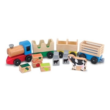 Melissa & Doug Wooden Train Set for Toddlers Fun