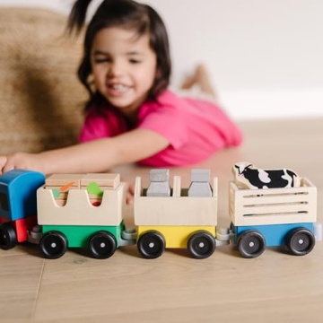 Melissa & Doug Wooden Train Set for Toddlers Fun