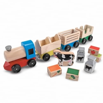 Melissa & Doug Wooden Train Set for Toddlers Fun