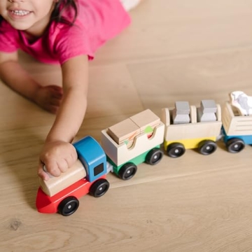 Melissa & Doug Wooden Train Set for Toddlers Fun