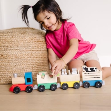 Melissa & Doug Wooden Train Set for Toddlers Fun