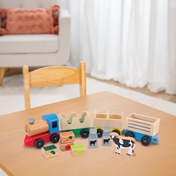 Melissa & Doug Wooden Train Set for Toddlers Fun