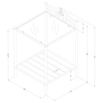 Coaster Home Furnishings Sydney Traditional Wood 1-Shelf Bedroom Nightstand Bedside Table Organizer Unit Brushed Gold 300172