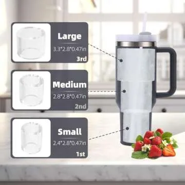 Fu Store Ice Cube Tray for Stanley Cup 30-40 oz Tumbler 3pcs Silicone Ice Cube Molds With Lid and Bin for Chilling Cocktails Whiskey Drinks Juice Coffee Easy Fill and Release Ice Maker