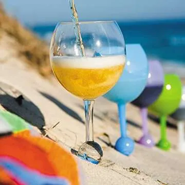 The Beach Glass Floating Acrylic Wine Glass for Outdoor Fun