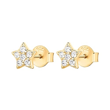 PAVOI 14K Gold Star Stud Earrings Hypoallergenic Sustainable