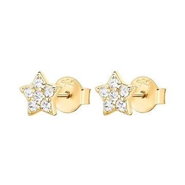 PAVOI 14K Gold Star Stud Earrings Hypoallergenic Sustainable