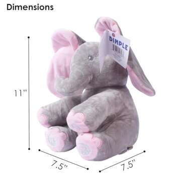 Dimple Kaia Peek A Boo Elephant Toy – Interactive Singing Stuffed Elephant Plush with Moving Ears – Musical Stuffed Animal for Kids, Girls, Boys, Toddlers Baby Toy -Easter Basket Stuffers for Toddler