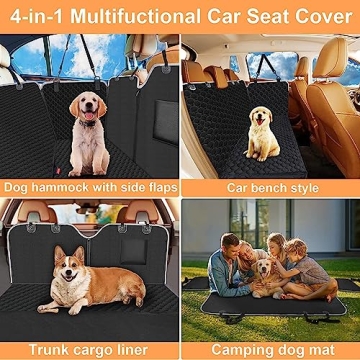 Mancro Waterproof Dog Car Seat Cover with Side Flaps