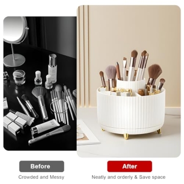 Stylish Diesisa 360° Rotating Makeup Brush Organizer