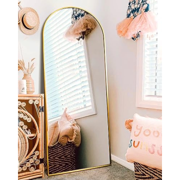 DYNWELL Arched Gold Full Length Mirror 64x21 Multifunctional