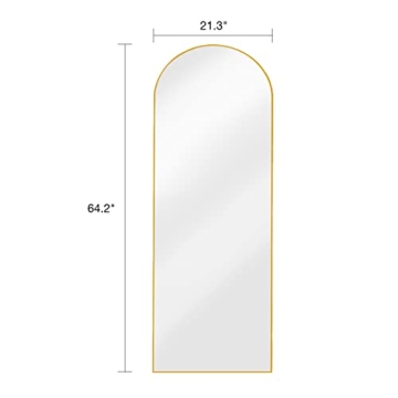 DYNWELL Arched Gold Full Length Mirror 64x21 Multifunctional