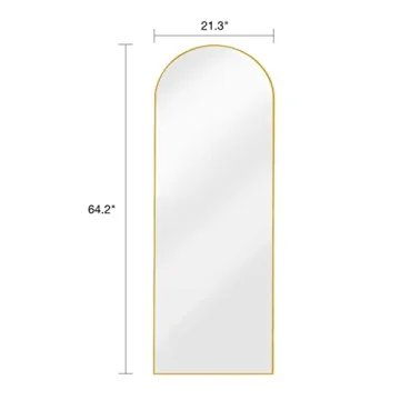 DYNWELL Arched Gold Full Length Mirror 64x21 Multifunctional
