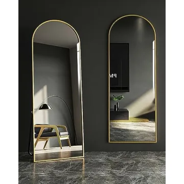 DYNWELL Arched Gold Full Length Mirror 64x21 Multifunctional