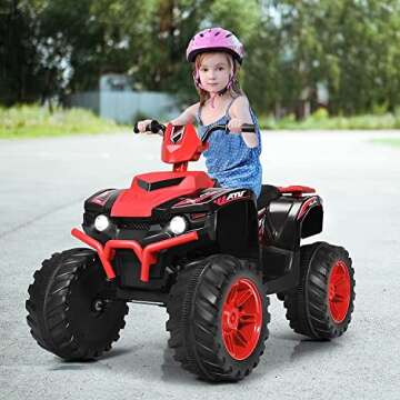 OLAKIDS 12V Kids Ride On ATV, 4 Wheeler Electric Vehicle for Toddlers, Battery Powered Motorized Qua...
