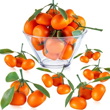 WILLBOND Lifelike Artificial Oranges - Mini Decorative Fruit for Home & Events