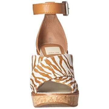 Dolce Vita Women's Urbane Wedge Sandal, Brown/Natural Zebra Print, 7 M US