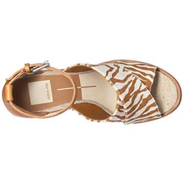 Dolce Vita Women's Urbane Wedge Sandal, Brown/Natural Zebra Print, 7 M US