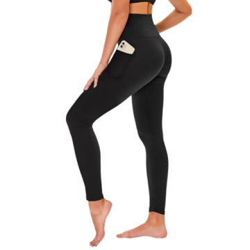 High Waisted Leggings for Women - No See Through Tummy Novelty Workout Yoga Pants with Pockets Reg &...