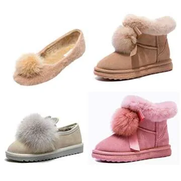 24 Pieces Faux Fur Pom Pom Balls Fur Fluffy Pompom Ball with Elastic Loop for Hats Shoes Scarves Gloves Scarves Bag Key Chain Charms Accessories (12 Pairs) (Mixed Color)