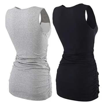 Nursing Maternity Top, ZUMIY Pregnant Breastfeeding Shirt, Women's Cotton V Neck Ruched Waist Double...