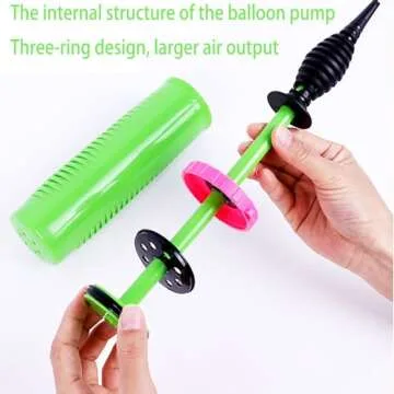 ouyili Balloon Pump Hand Two-Way Dual Action inflate 2Pack and Balloon Tying Tool in One, Handheld Air Pump Portable Manual Balloons Inflators for Party with Extra Accessories (Green)