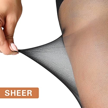 MANZI Plus Size Control Top Ultra-Soft Sheer Tights