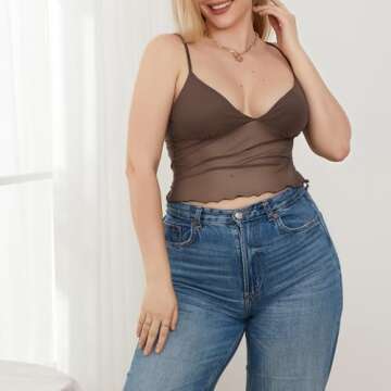 Women Y2K Cami Tank Top Spaghetti Strap V Neck Camisoles Summer Cute Sleeveless Crop Top Streetwear(...