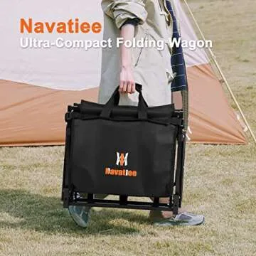 Navatiee Wagon Cart Heavy Duty Foldable, Collapsible Wagon with Smallest Folding Design, Utility Gro...
