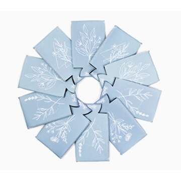 Loco Llama - 10 Set Slim Wedding Can Coolers - Wedding Favors for Guests - Bridal Shower Decorations - Wedding Rehearsal Dinner - Engagement Party - Bridesmaid Proposal Gifts - Boho - Dusty Blue