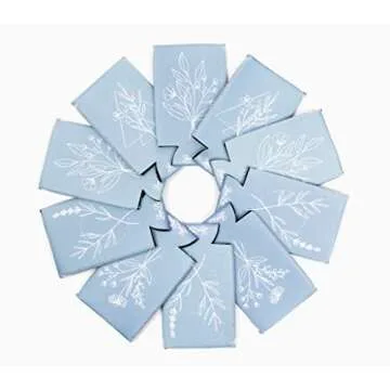 Slim Light Blue Neoprene Can Coolers - 10 Set for Weddings