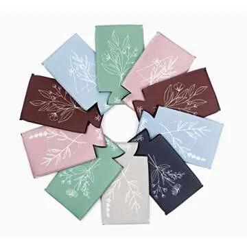 Slim Light Blue Neoprene Can Coolers - 10 Set for Weddings