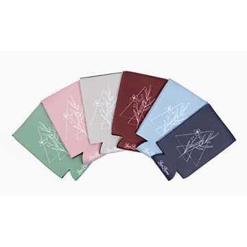 Loco Llama - 10 Set Slim Wedding Can Coolers - Wedding Favors for Guests - Bridal Shower Decorations - Wedding Rehearsal Dinner - Engagement Party - Bridesmaid Proposal Gifts - Boho - Dusty Blue