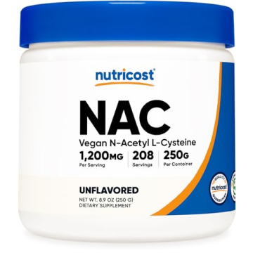 Nutricost N-Acetyl L-Cysteine (NAC) Powder 250 Grams - Vegan, Non-GMO, Gluten Free