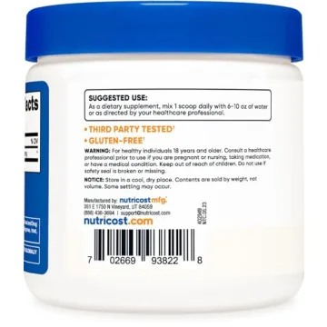 Nutricost N-Acetyl L-Cysteine Powder 250g Vegan Non-GMO